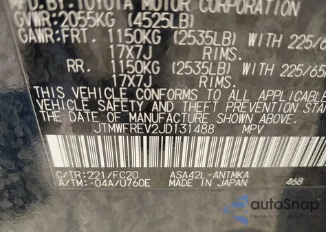 2018 Toyota Rav4 Xle z USA, uszkodzony, nr VIN JTMWFREV2JD131488